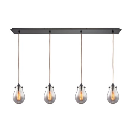 Elk Lighting Jaelyn 4-Lght Linear Pendant in Oil Rubbed Brnz w/Mercury Glass 31935/4LP